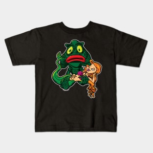 Creature from the Black Lagoon with Little Mermaid Kids T-Shirt